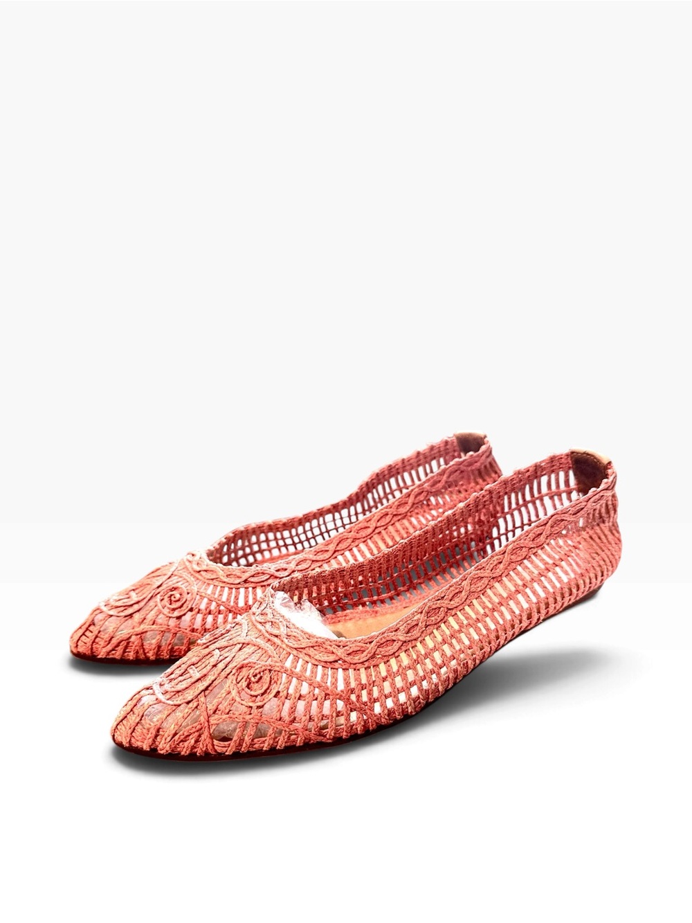 Veracruz Sundance Woven Pointed Toe Ballet Flats in Coral Size EUR 40 US9-9.5